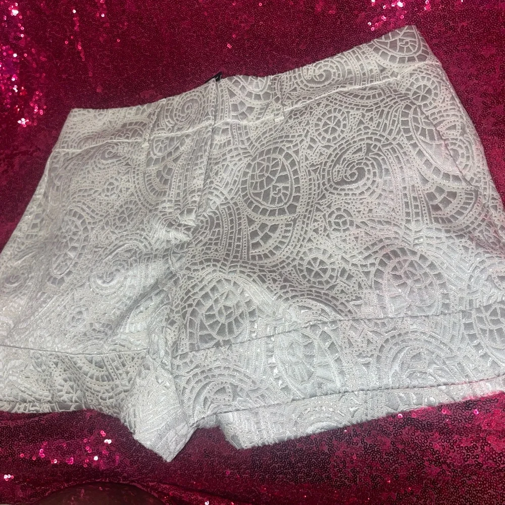 New York & Company White Lace Overlay Women's Shorts